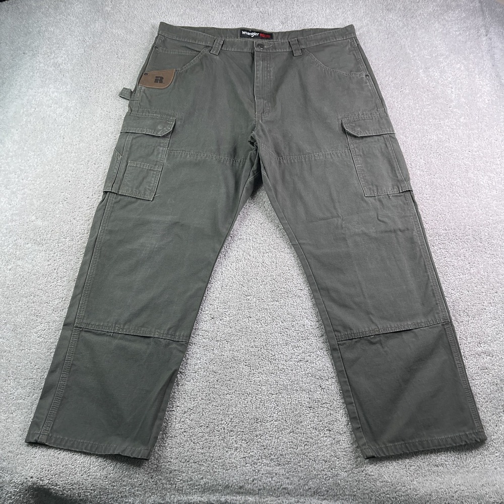 Wrangler Pants Mens 40x30 Gray Riggs Workwear Ripstop Ranger Cargo Carpenter